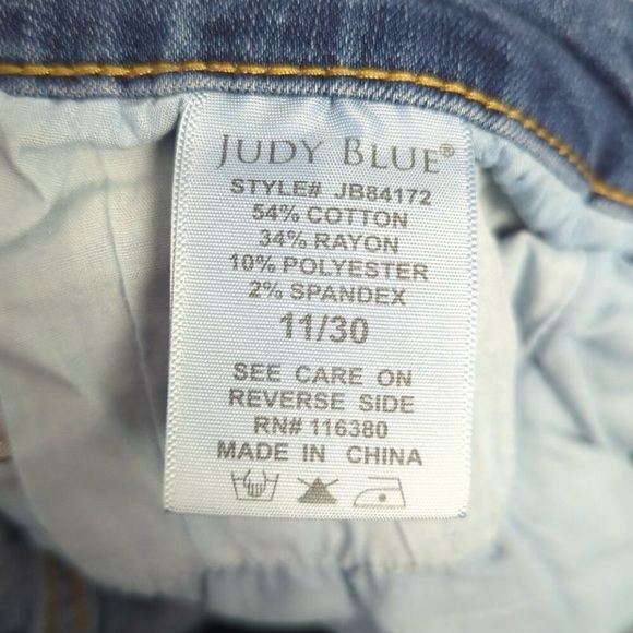Judy Blue Jeans Women's 30 Blue Skinny Fit Denim Tulip Hems - Picture 11 of 11